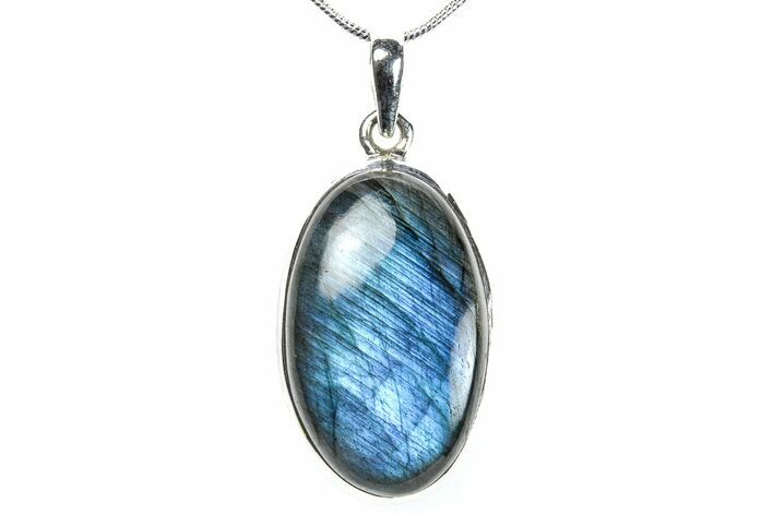 Brilliant Blue Labradorite Pendant with Chain #278286